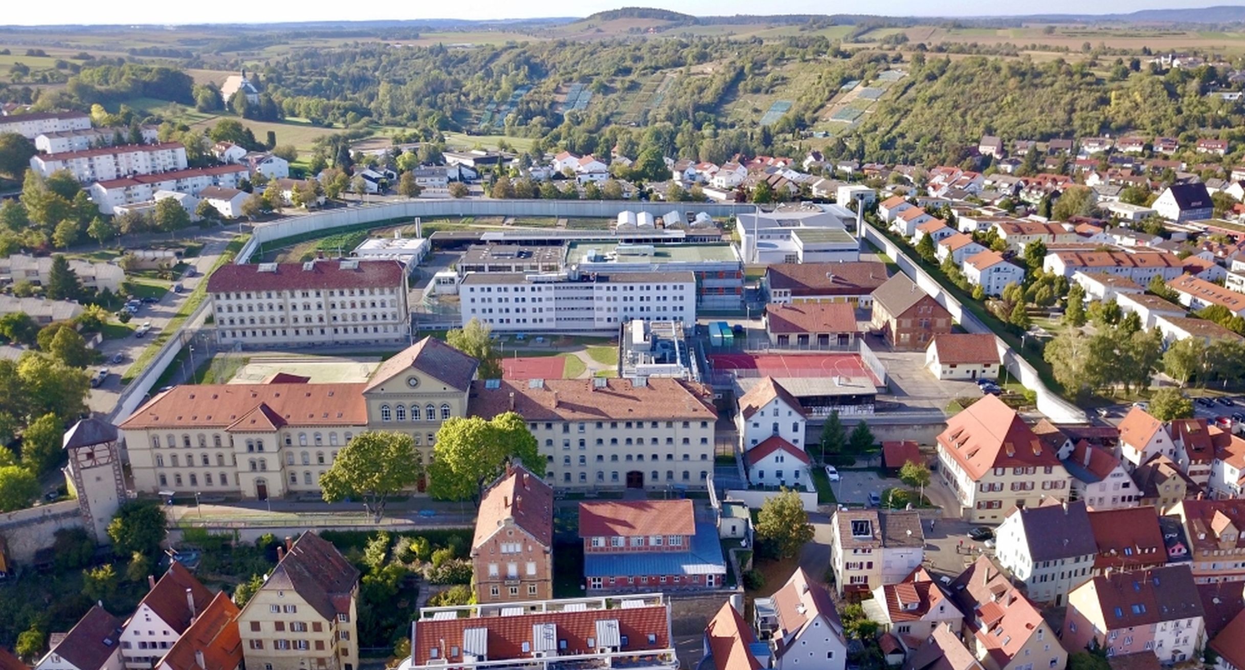 Luftbild der Justizvollzugsanstalt Rottenburg